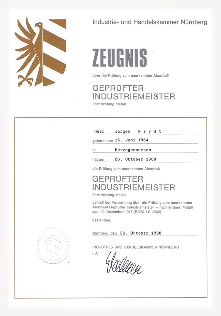 Zeugnis IHK